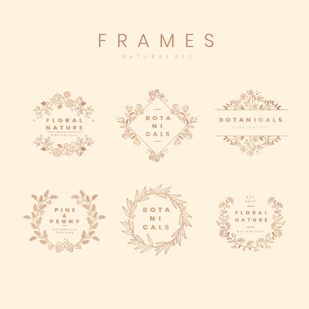 Vector Templates: Floral Botanical Frame Collection – Free Vector Download