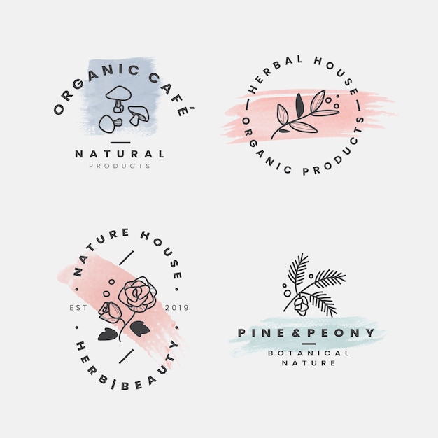 Free vector floral botanical frame collection