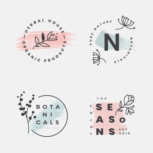 Free vector floral botanical frame collection