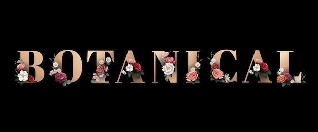 Floral botanical typography