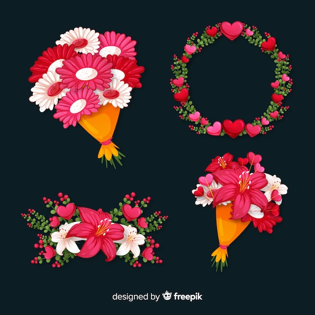 Free vector floral bouquet collection