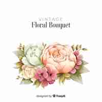 Vettore gratuito bouquet floreale in stile vintage