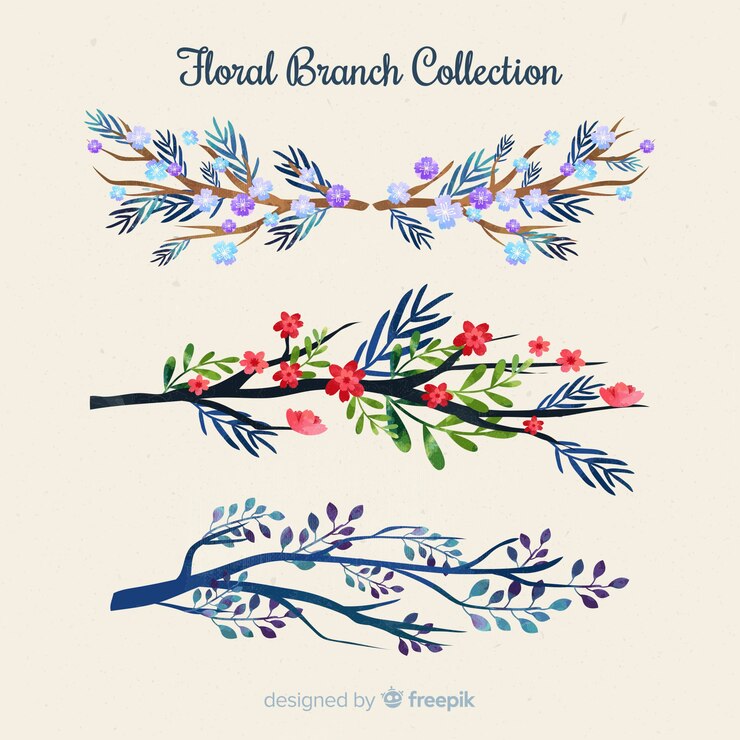 Free Vector floral branch collection