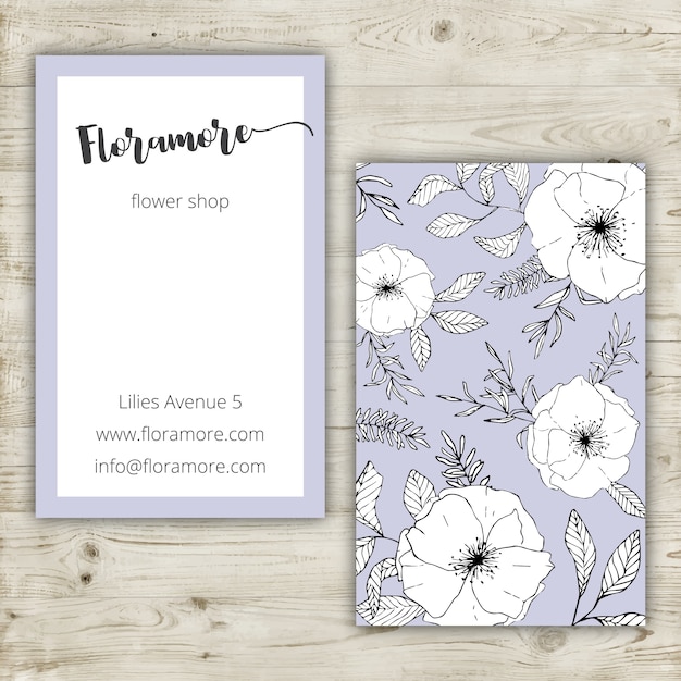 Free vector floral business card design