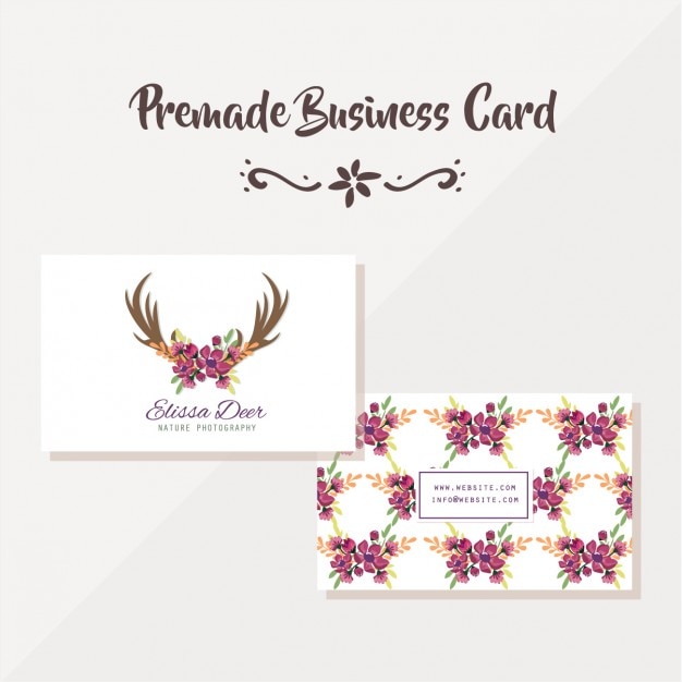 Floral business card design