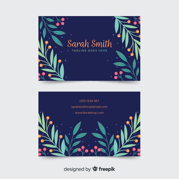 Free vector floral business card template