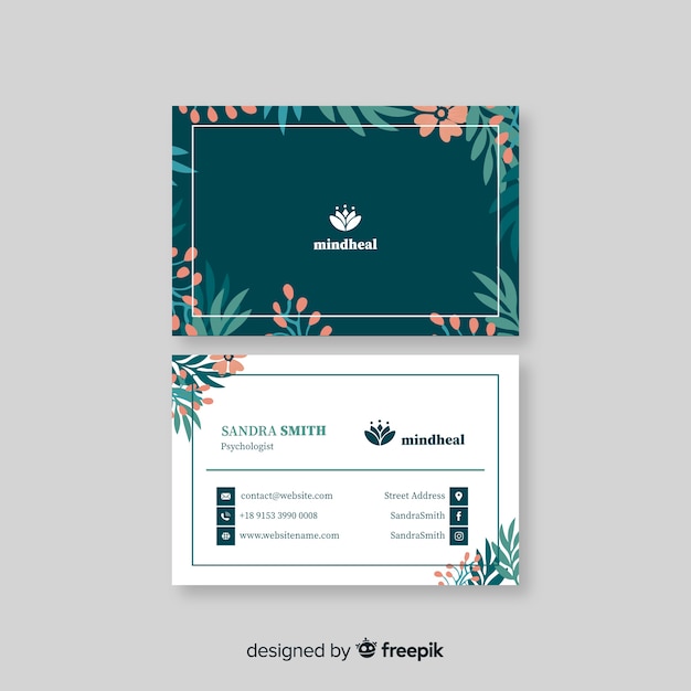 Floral business card template