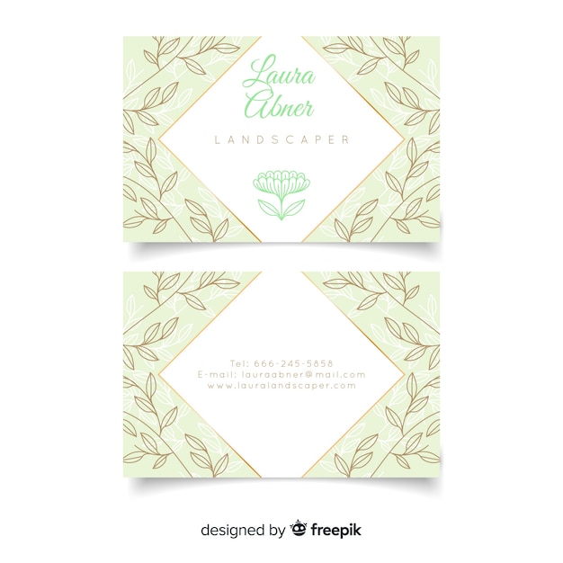 Floral business card template