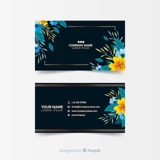 Floral business card template