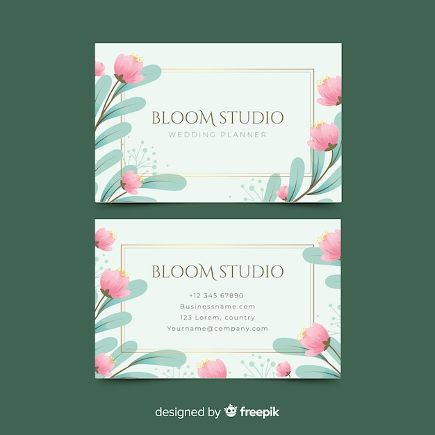 Free vector floral business card template