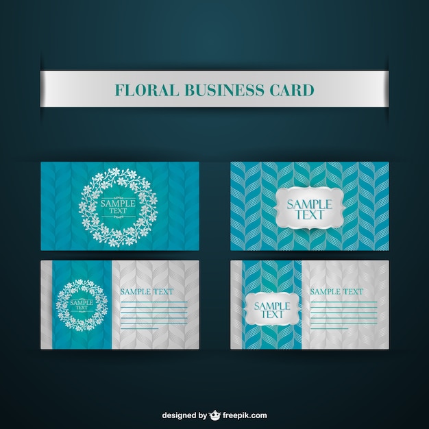 Free vector floral business cards