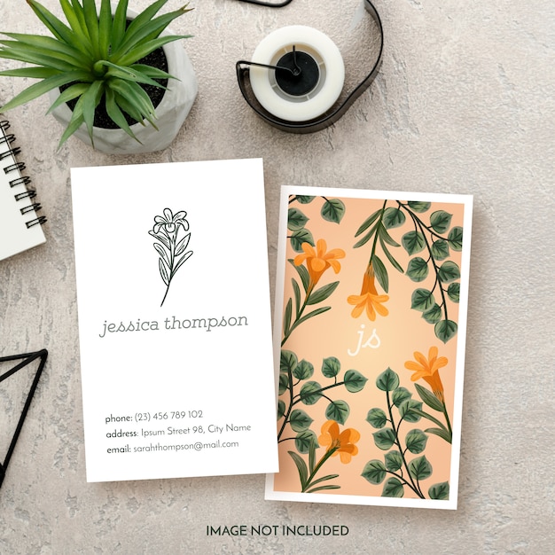 Free vector floral business floral business card