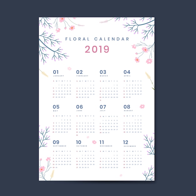Floral Calendar Mockup
