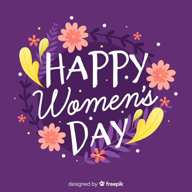 Floral calligraphic women's day background