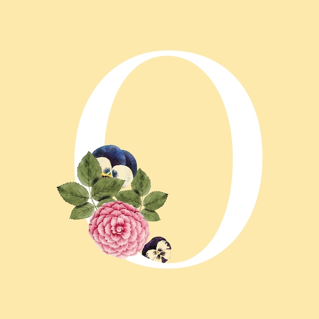 Free vector floral capital letter o alphabet vector