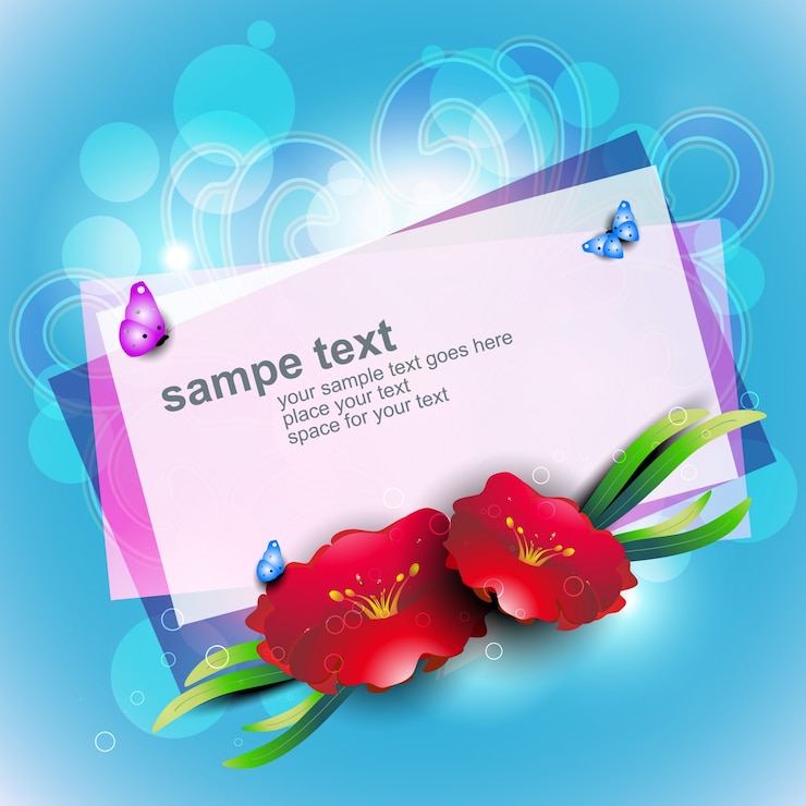 Free Vector floral card template with space for text