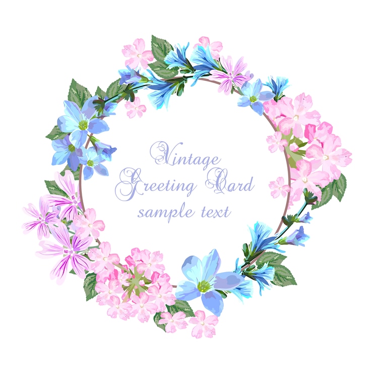 Free Vector floral card template