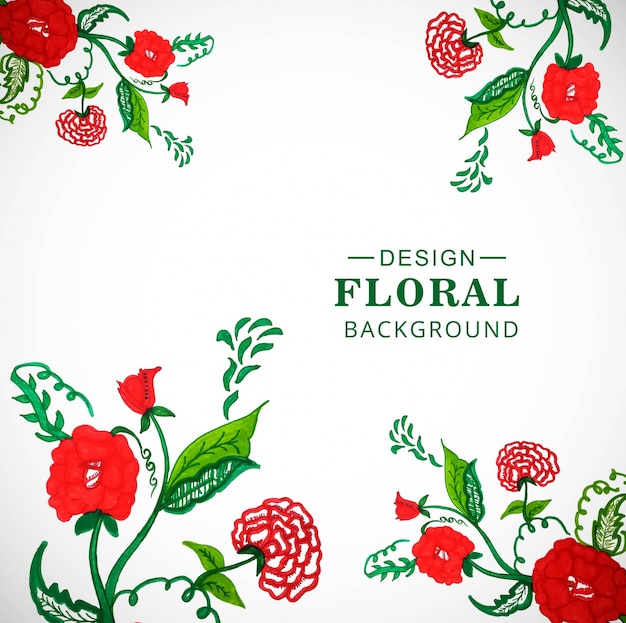 結婚式の招待状のデザインのための花のカードの水彩のテンプレート