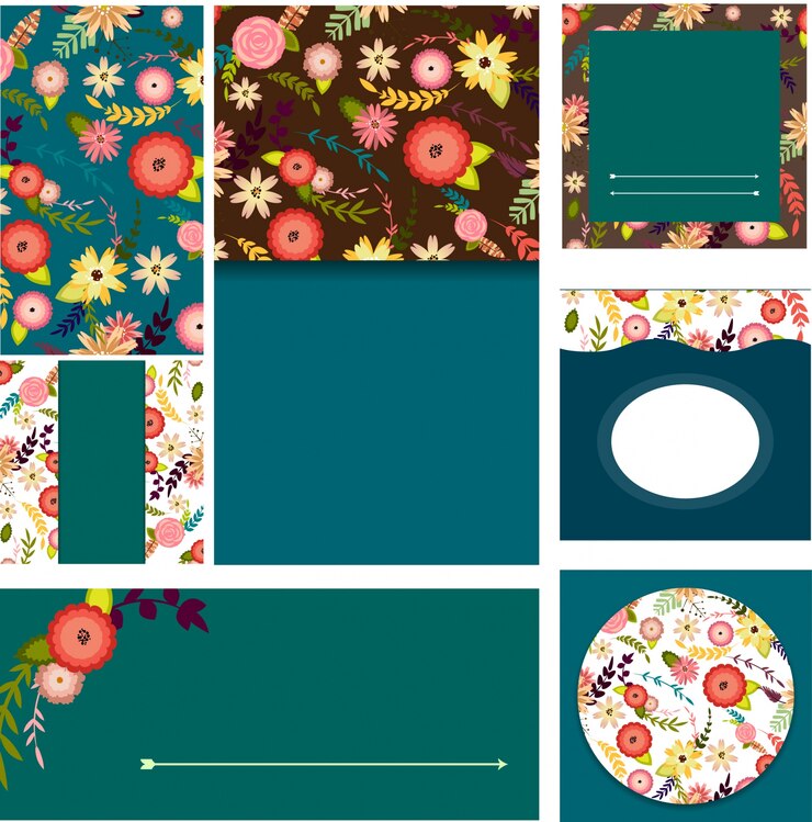 Free Vector floral cards collection