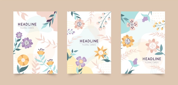 Free vector floral cards collection