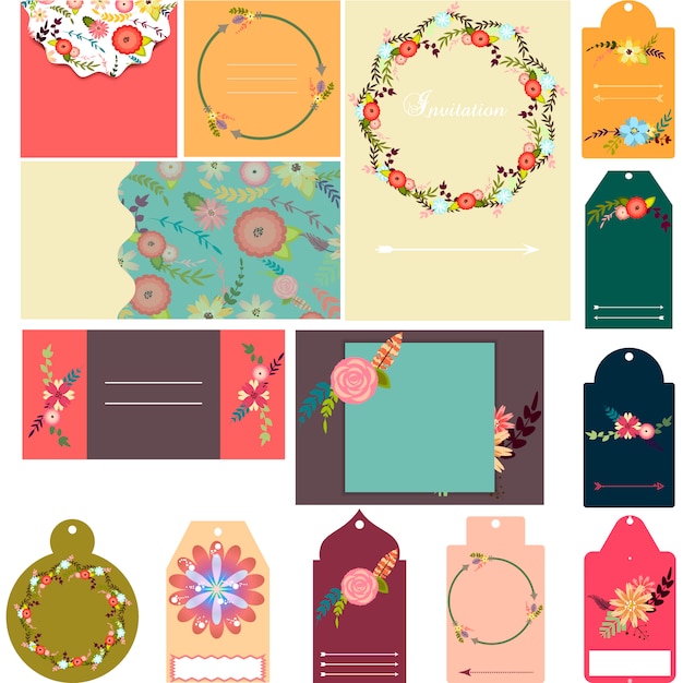 Floral cards and labels collection