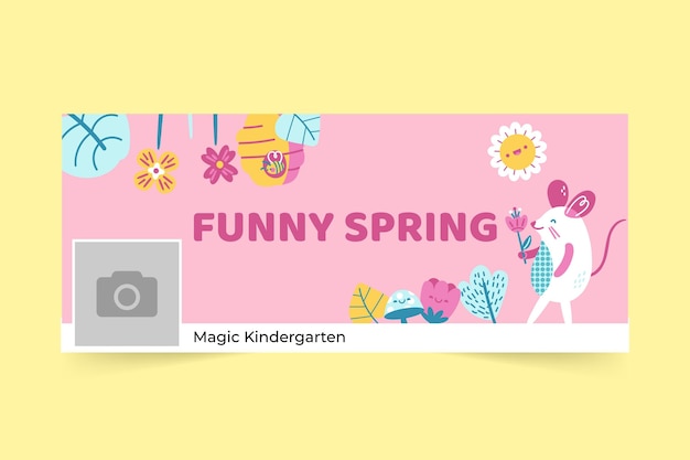 Floral child-like spring facebook cover