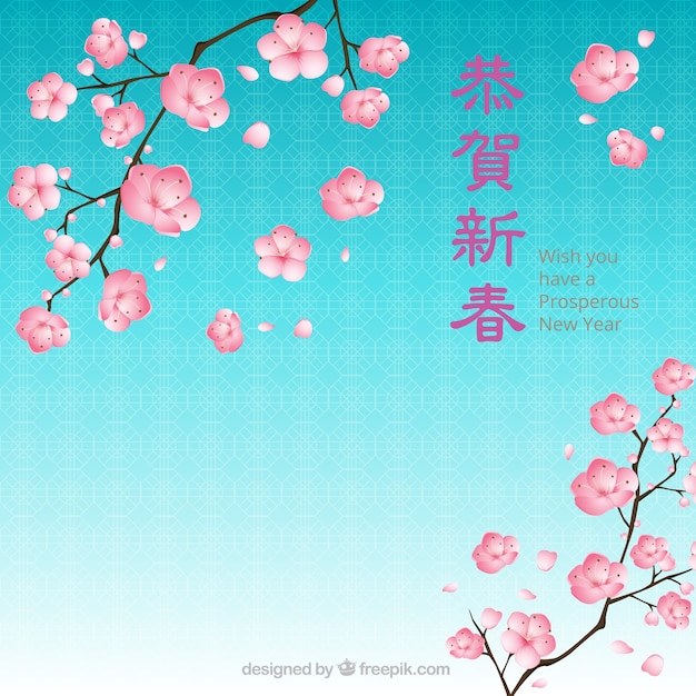 Floral chinese new year background