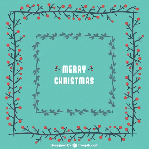 Free vector floral christmas borders