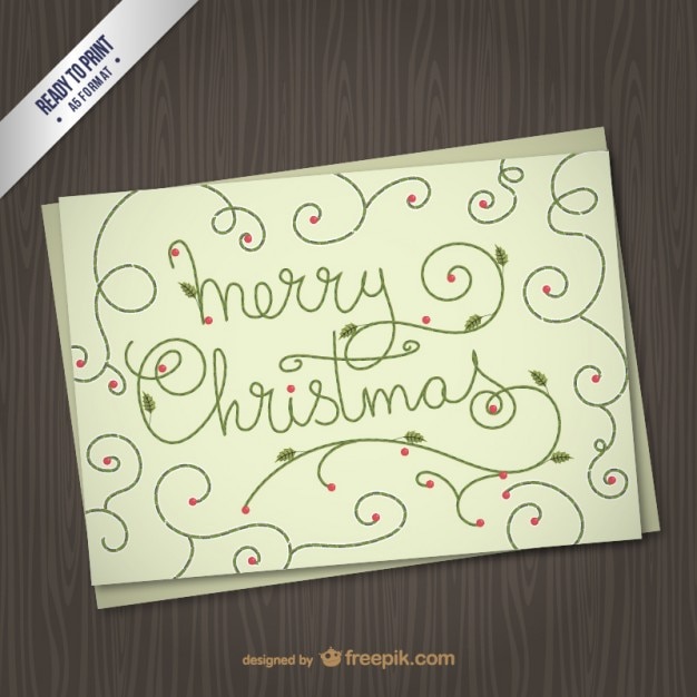 Free vector floral christmas card