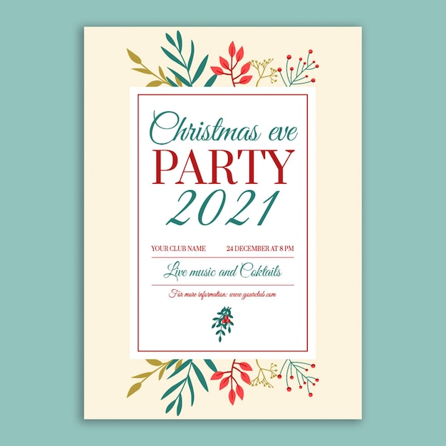Floral christmas eve poster
