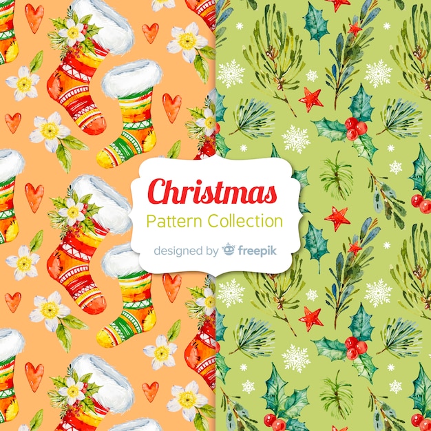 Floral christmas pattern collection