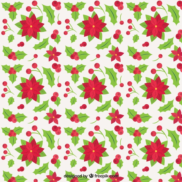 Free vector floral christmas pattern