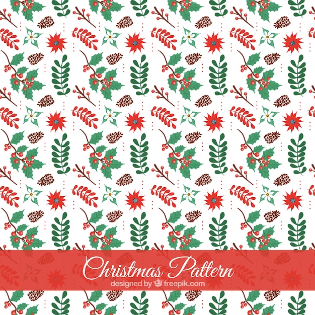 Free vector floral christmas pattern