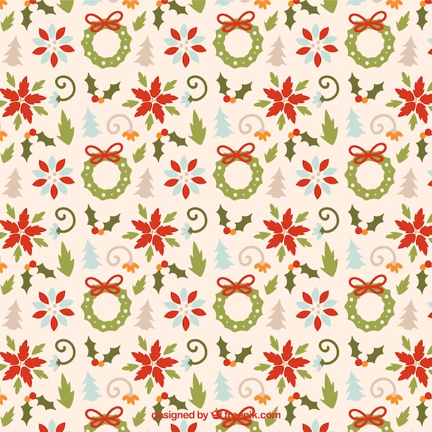 Vettore gratuito floral pattern di natale