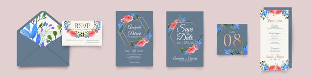 Floral collection wedding stationery
