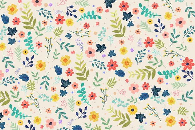 Free vector floral colorful ditsy background