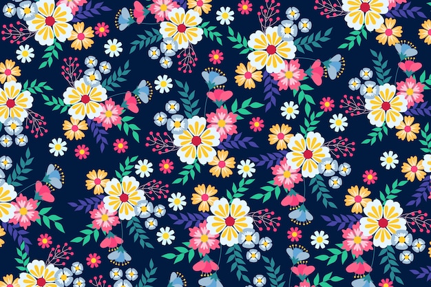 Free vector floral colorful ditsy background