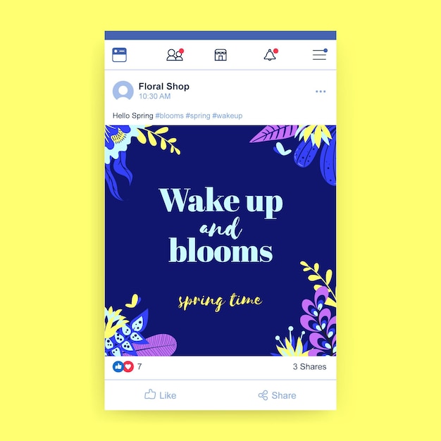 無料ベクター 花のカラフルな春のfacebookの投稿