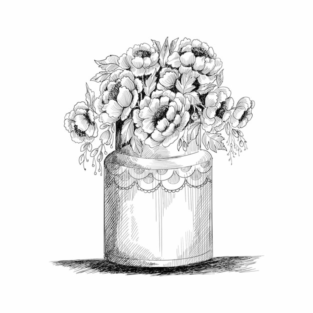 Free Vector floral composition. bouquet with hand drawn spring flowers and plants