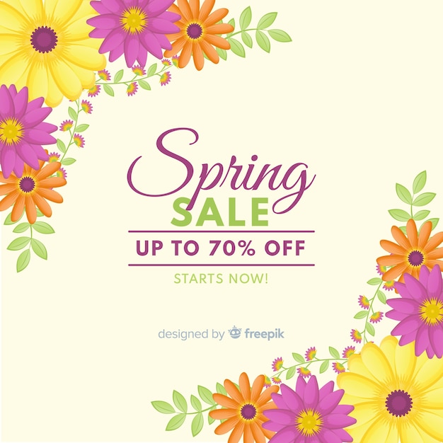 Floral corner spring sale background