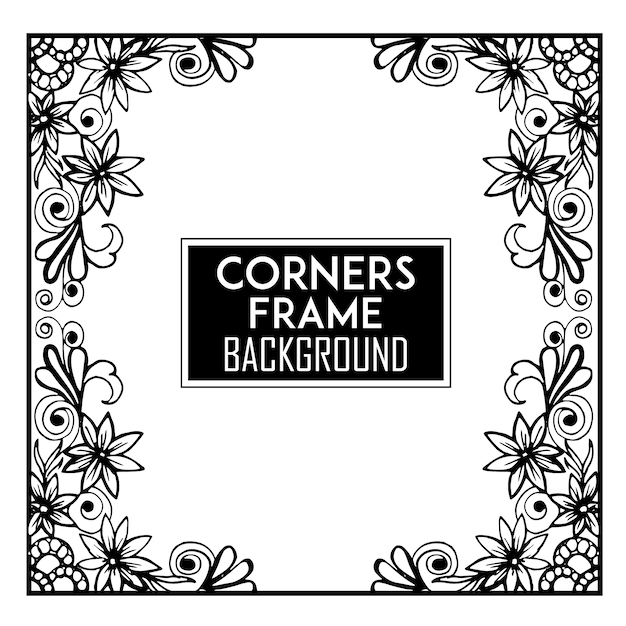 Floral corners frame background