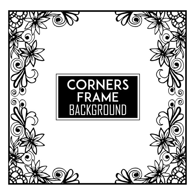 Floral corners frame background