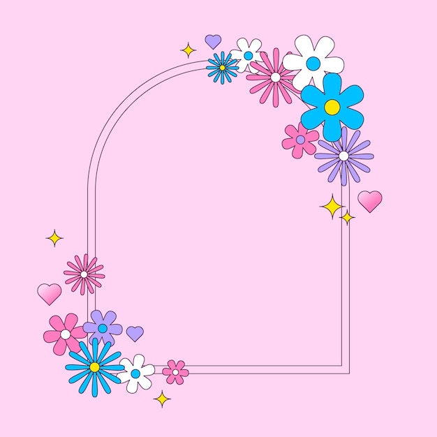 Free vector floral and cute frame