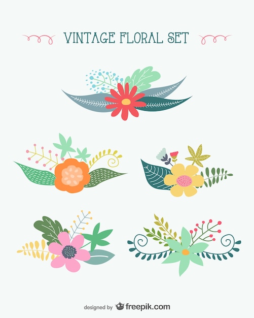 Free vector floral decoration collection