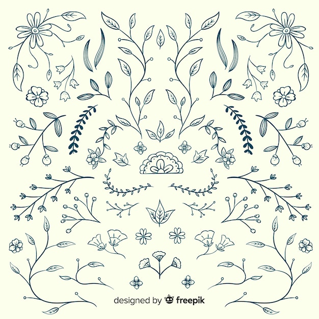 Free vector floral decoration elements