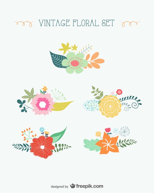 Free vector floral decorations set