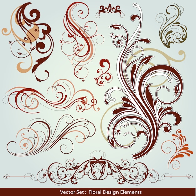 Free vector floral decorative elements