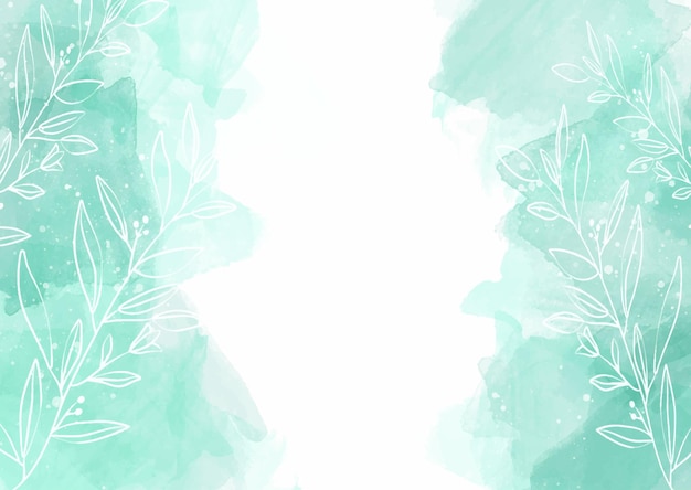 Free vector floral design on a hand painted watercolour background