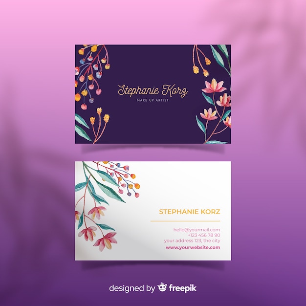 Floral design template for business card