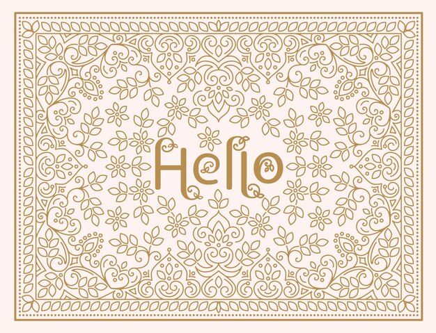 цветочный дизайн шаблона с буквами Hello